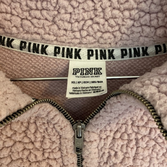 PINK Victoria’s Secret Sherpa Quarter Zip - Pink - XS - Picture 3 of 3